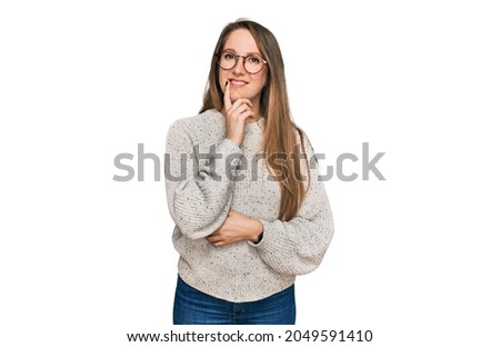 Similar – Image, Stock Photo Twin sisters stand laughing back to back in front of a stone wall