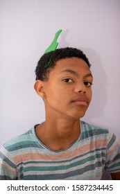 Young Boy With Afro Pick In His Hair