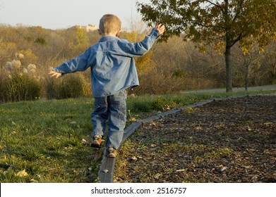 Young Boy Balancing