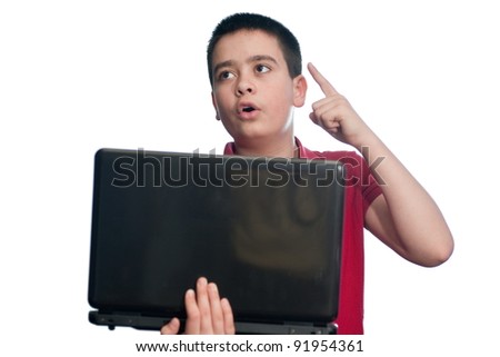 Similar – surprised boy with a blackboard