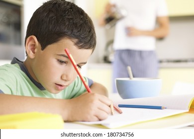 Young Boy Doing His Homework