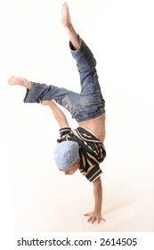 Young Boy Doing One Handed Handstand Stock Photo 2614505 | Shutterstock