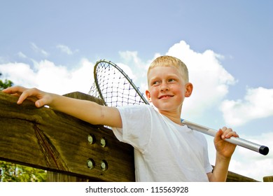 Young  boy going fishing