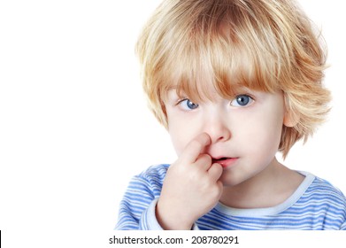 Young Boy Picking His Nose