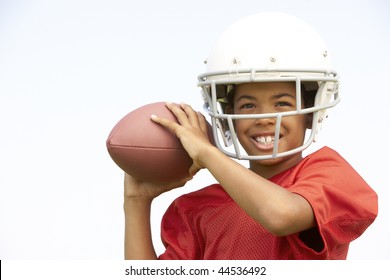 Kid play football helmet