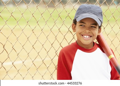 Young Boy Playing Baseball