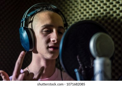 Young Boy Rapper With Dreadlocks Dreads In Studio