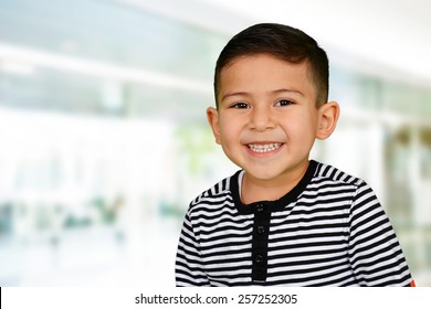 Young boy at school who is smiling