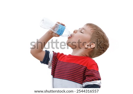 Image, Stock Photo Baby girl drinking milk from baby bottle