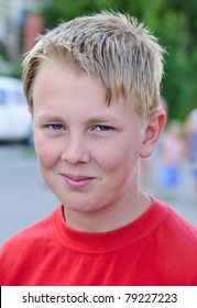 Young boy smiling