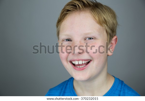 Young Boy Strawberry Blonde Hair Blue Stock Photo Edit Now 370232015