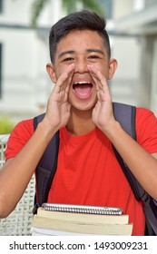 A Young Boy Student Shouting