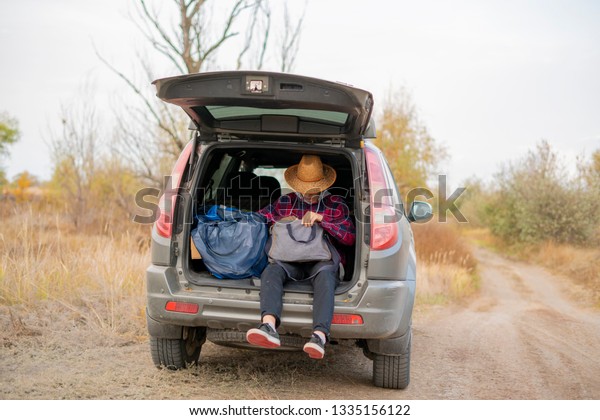 young boy
travel in the car searching for a
way