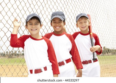 Young Boys In Baseball Team