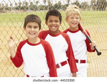 Young Boys In Baseball Team