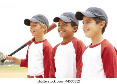 Young Boys In Baseball Team