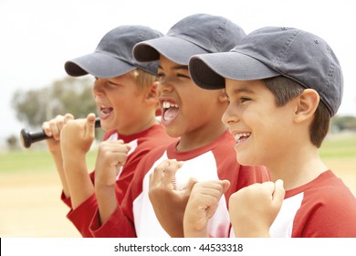 Young Boys In Baseball Team