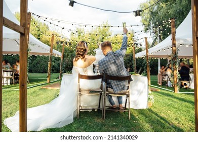 Young Bride Groom Sit Table Greet Stock Photo 2141340029 | Shutterstock