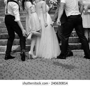 Young Bridesmaids With Groomsmen