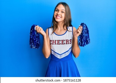 Young Brunette Woman Wearing Cheerleader Uniform Stock Photo 1875161128 ...