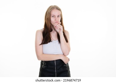 Young Business Blonde Woman Isolated Against White Background Confident Keeping Hands On Hips