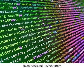 Young business crew working with startup. Javascript abstract computer script, random. Mauritania flag  is depicted on the screen with the program code. Computer program preview