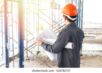 Young Business Man Construction Site Engineer