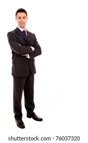 Young Business Man Full Body Isolated On White Background