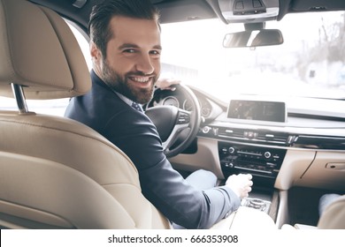  Young Business Man Test Drive New Car