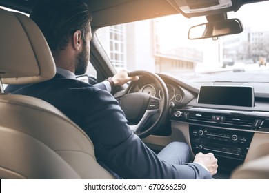  Young Business Man Test Drive New Car