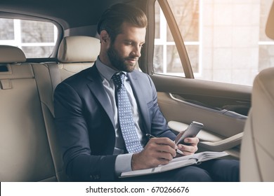 Young Business Man Test Drive New Car