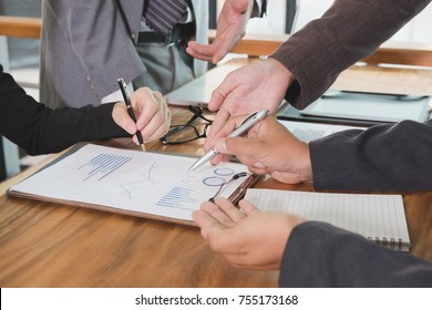 young business people and entrepreneur working together around table in office. teamwork, collaboration, corporate concept. - Shutterstock ID 755173168