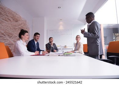 Young Business People Group Have Meeting And Working In Modern Bright Office Indoor