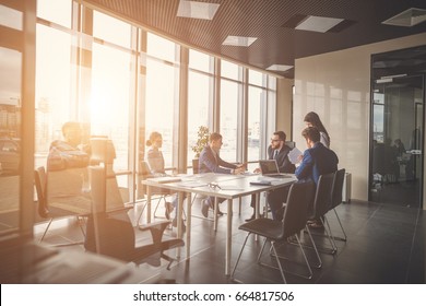 Young Business People Group Have Meeting And Working In Modern Bright Office Indoor