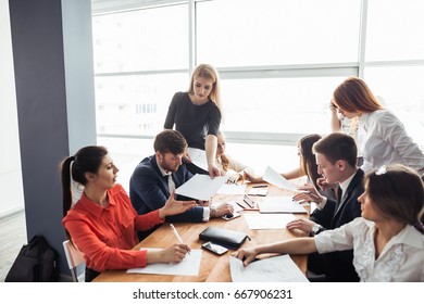 Young Business People Group Have Meeting And Working In Modern Bright Office Indoor