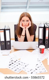 young business woman is suffering from burn-out syndrome