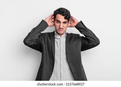 Young Businessman Feeling Frustrated And Annoyed, Sick And Tired Of Failure, Fed-up With Dull, Boring Tasks