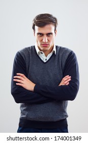 Young businessman is furious because of something,Angry businessman