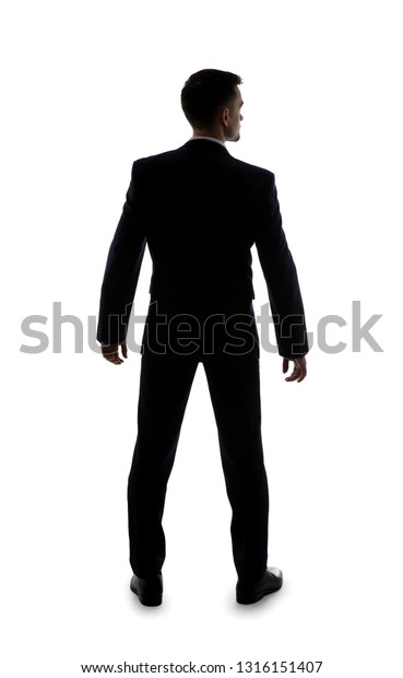 Young Businessman On White Background Back Stock Photo (Edit Now ...