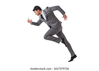 Young Businessman Running Forward Isolated On Stock Photo 1017379726 ...