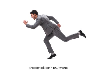 Young Businessman Running Forward Isolated On Stock Photo 1027795018 ...