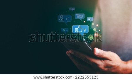 Young businessman using social networks to communicate around the world via smartphone, network connection concept, social marketing, social media, commenting and sharing ideas in the internet.