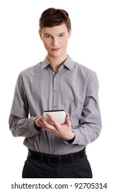 Young businessman using tablet computer