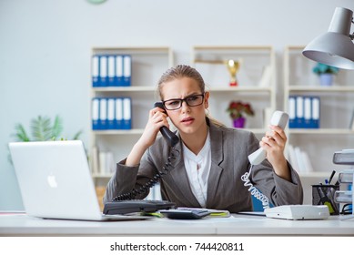 Young businesswoman accountant working in the office - Shutterstock ID 744420811