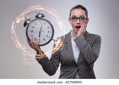 Young businesswoman in tight deadline concept - Powered by Shutterstock