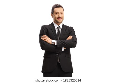 man in suit white background