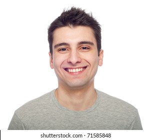 Young Casual Man Portrait Isolated On White Background