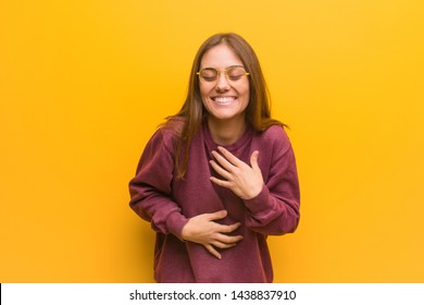 Young casual woman laughing and having fun - Shutterstock ID 1438837910