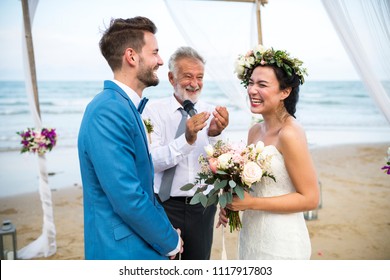 Young Caucasian Couple Wedding Day