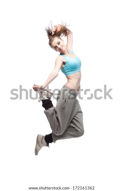 Young Caucasian Hiphop Dancer Woman Showing Stock Photo (Edit Now ...